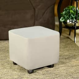 Capa Puff Quadrado Elastex Premium Envio 24h Cinza Claro