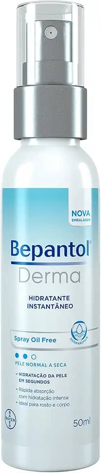 Bepantol Derma Hidratante Corporal e Hidratante Facial, Hidratação Instantânea, Spray 50ml