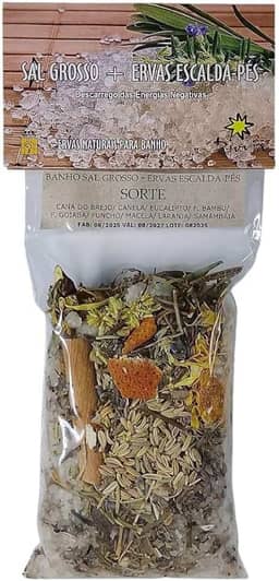 Banho Sal Grosso + Ervas Escalda Pés Sorte Emb.180g