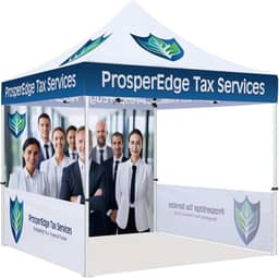 Barraca personalizada 10x10 com logotipo, tenda de dossel pop-up personalizada com paredes opcionais para eventos de negócios, feiras, mercado de fazendeiros, bolsa de rolo incluída (impostos e finanças)