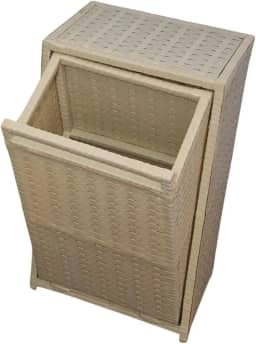 Cesto Basculante Versátil para Roupas e Decoração Grande (palha)