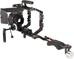 Kit de montagem de ombro para gaiola de câmera FilMCITY DSLR (FC-03) com Follow Focus & Matte Box | Suporte para estabilizador de ombro para câmera de vídeo DV HD DSLR | Melhor kit acessível