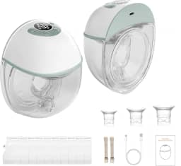 bomba de leite oculta sem as mãos(uma), Bomba de tirar leite elétrica vestível, 3 modos e 9 ajustes de marcha, design sem BPA e à prova de vazamentos, Quatro tamanhos de flange de 17 a 24 mm