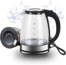 Chaleira Eletrica de Vidro 110v Potência 1200W Capacidade 1,8L Desligamento Automático Efeito de Luz Interno - Qualidade Premium Ezc® (110v)