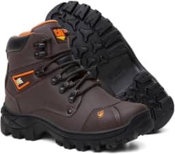 Bota Masculina Em Couro Para Trabalho Com Bico PVC e C.A