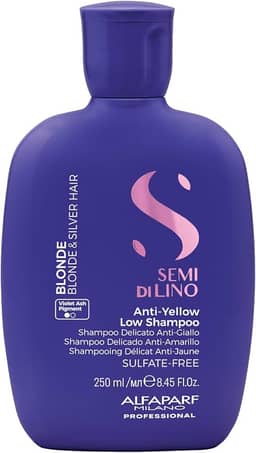 Alfaparf Milano Semi di Lino Blonde Shampoo – Para cabelos loiros, grisalhos, naturais e descoloridos – Neutraliza indesejáveis reflexos amarelos – Mais vigor e hidratação - Sem Sulfato – Qualidade profissional de salão 250ml