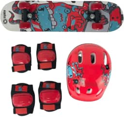 Kit Skate Infantil Completo + Acessórios de Proteção Capacete Joelheira Cotoveleira Meninos CKS Toys