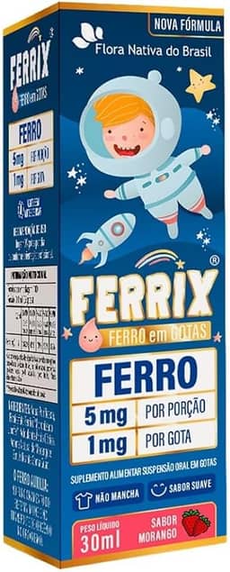 FERRIX (Ferro infantil) 30ml - Flora Nativa (Único, Morango)