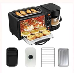 Forno Forninho Elétrico 3 Em 1 Cafeteira Grill Assadeira Café Da Manhã 110v entrega rápida