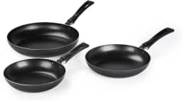 Kit de Frigideiras Rochedo Basic 3 Peças - 18cm, 20cm e 24cm - Antiaderente Durável, Fácil de Limpar e Compatível com Fogões a Gás e Elétricos