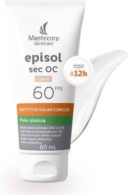Protetor Solar Facial Episol Sec Oc Fps 60 - Tom Claro - 60ml - Para Peles Mistas a Oleosas - Acabamento Matte - Mantecorp
