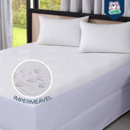 Protetor Impermeável para Colchão Premium - SUPER SILENCIOSO - Tecido Jacquard - 100% Impermeável Estilo Americano - Lateral em Malha - (Queen, Branco)
