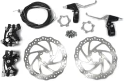 BlueSunshine Kit de freio de disco dianteiro e traseiro – 160 mm para bicicleta motorizada a gás 80cc – Distância do orifício rosqueado de 48 mm