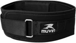Cinturão de Musculação Muvin – Tamanho Ajustável – Fechamento de Contato – Cinto Levantamento de Peso – Treino – Powerlifting – Estabilização – Correção Postura e Coluna - Apoio Lombar – Conforto