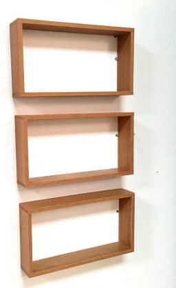 Kit 3 Nichos MDF de Parede Decorativos Retangular Freijo 50 cm