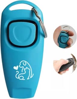Clicker de Adestramento 2 em 1 PETYC Clicker com Apito Ajustável para Treinamento de Animais (Azul)