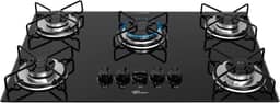 FISCHER COOKTOP À GÁS 5 BOCAS FIT LINE TREMPE ARAMADO MESA VIDRO PRETO BIVOLT 36360-102676