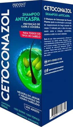 Shampoo Cetoconazol Prevenção Anticaspa Coceira Vermelhidão 100ml Prevent Pharma