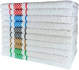 Kit 10 Pano de Prato Atoalhado Para Cozinha Felpudo Premium 45x70cm 370g/m² 100% Algodão - Sortido