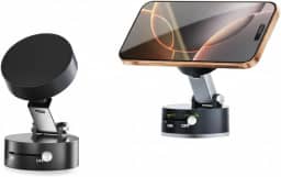 Suporte Magnético Celular Mesa Ajustável - Base Ventosa Interruptor ON/OFF Articulado