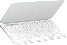 Teclado Sem Fio Portátil Logitech Keys-To-Go 2 para Tablets, iPad, iPhone, macOs e Windows, com Capa Integrada, Conexão Bluetooth e Easy-Switch para até 3 Dispositivos - Cinza Claro