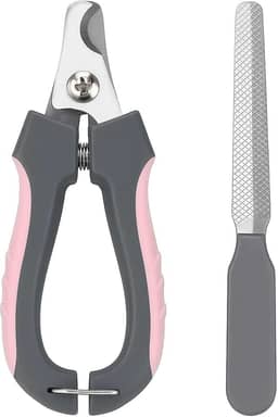 Cortador de Unha para Pet com Lixa Kit de Cortador e Lixa 12 cm Cachorro e Gato Higiene Pet (Rosa)