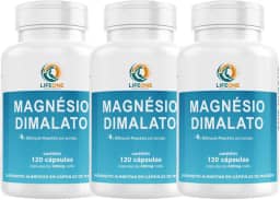 Magnésio Dimalato 600mg Life One 120 Cápsulas Kit 3 Potes