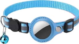 Coleira com Capa Fixa para AirTag – GPS -Pet para Gatos e Cachorros – Refletiva, Ajustável e Segura – TAG E RASTREADOR NÃO INCLUÍDOS