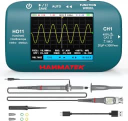 HANMATEK osciloscópio digital portátil ho11 - largura de banda de 10 MHz, amostragem de alta precisão de 48 msa/s, display tft de 2,8 ", recarregável por USB, sistema de disparo avançado,