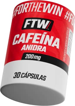FTW Cafeína Anidra 200mg com 30 Cápsulas, Suplemento para Energia, Foco e Desempenho