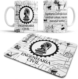 Caneca Engenharia Civil + Mouse Pad