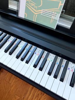 Guia de notas de piano etiquetas removíveis para teclado de piano, tamanho completo de 88 teclas, adesivos de piano reutilizáveis para iniciantes (coloridos)