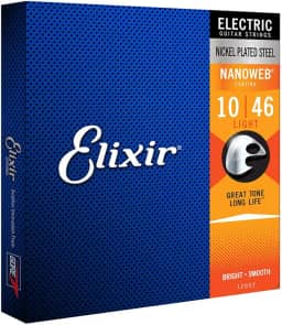 Encordoamento .010 Elixir 12052, para Guitarra Nanoweb Light