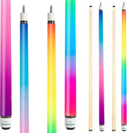 Taco de sinuca Pool Cues de 144 cm com ponta de couro de fibra de 12,7 mm para iniciantes, comerciais e entretenimento doméstico