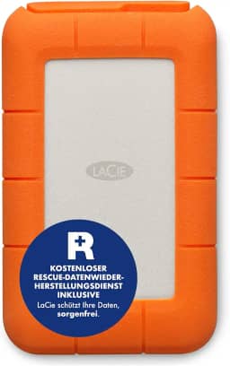 HDD Externo Portátil LaCie Rugged 2TB USB-C/USB 3.0 Resistencia a Queda - Laranja
