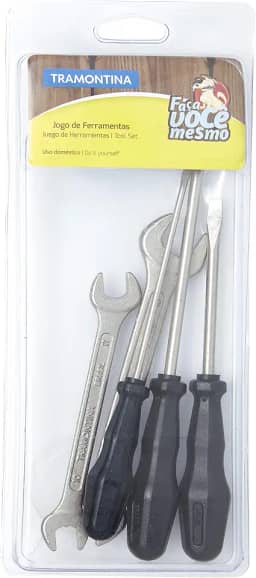 Tramontina 43408502, Kit de Ferramentas 5 Peças com 3 Chaves de Fenda 2 Chaves Fixas