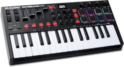 M-AUDIO Oxygen Pro Mini - Controlador de Teclado MIDI USB de 32 Teclas Com Pads de Batida, Knobs, Botões e Faders Atribuíveis ao MIDI, e Pacote de Sons Native Instruments (Integração NKS)