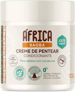 Ápice Creme de Pentear África Baobá | Hidratação, Definição e Proteção Térmica para Cabelos Cacheados, Crespos e Ondulados | 500g