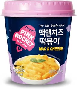 Topokki Bolinho de Arroz Coreano Instantâneo sabor Macarrão com Queijo Pink Rocket Copo - 120 gramas