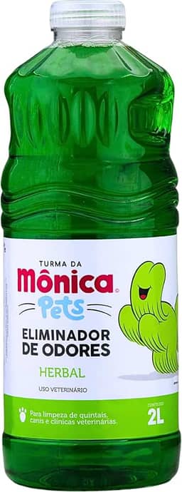Eliminador de Odores Para Cães e Gatos, Herbal, Turma da Mônica, 2 litros, Verde
