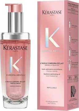 Kérastase Óleo Chroma Absolu Huile de Parfum Refilável, para cabelos coloridos, com proteção UV e protetor térmico até 230ºC, brilho, hidratação, proteção de cor, 75ml