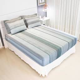 Jogo de Lençol Cama Casal 3 Peças Estampado 100% Algodão com Elástico e Toque Macio Cozzilar (Modelo 4)