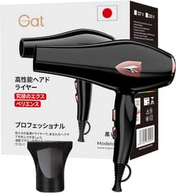 Gat Secador de Cabelo Profissional 1800W – Potente Motor Turbo, Rápida Secagem, Controle de Temperatura, Compacto e Portátil Ideal para Viagem e Uso Doméstico (Preto, 220V)