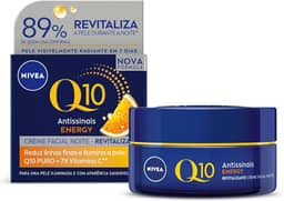NIVEA Creme Facial Antissinais Q10 Energy Noite 50g - Creme que atua à noite para deixar sua pele iluminada, firme e com aparência mais jovem, resultados em 2 semanas