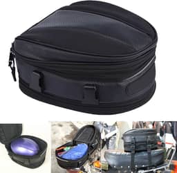 Mochila de motocicleta à prova d 'água Mochila de sela Motocicleta Mochila à prova d'água Bolsas de bagagem expansível Mochila PU 7,5L-10L Capacidade para ajuste universal