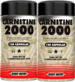 Kit 2x L Carnitina 2000 mg Pura 120 capsulas Sem Sabor Ultra Concentrado