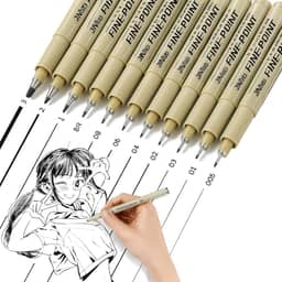 Kit 12 Canetas Nanquim Profissional para Desenho, Ilustração, Mangá e Line Art Desenho Técnico Artístico Lettering Brush Projetos Sakura Caligrafia Preto Premium