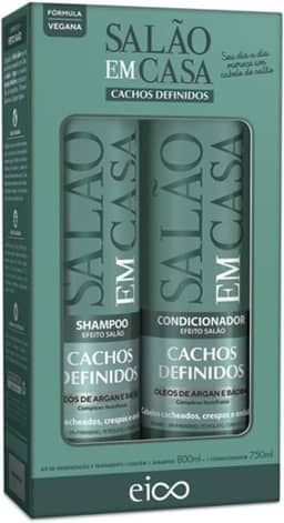 Eico Kit Salão em Casa Cachos Definidos Shampoo 800ml + Condicionador 750ml