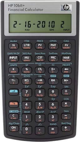HP Calculadora financeira 10bII+, 3 1/4 x 5 3/4, B17