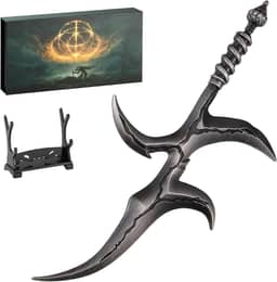 Faca preta Elden Rings, modelo de artesanato de metal de 19 cm em escala reduzida, melhor escolha de amantes da coleção, ornamento requintado para mesa de computador, bom presente para ele/ela